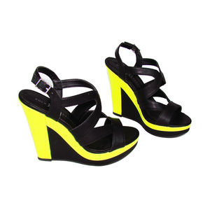 Rock & Republic Neon Platform Wedge Strappy Heels